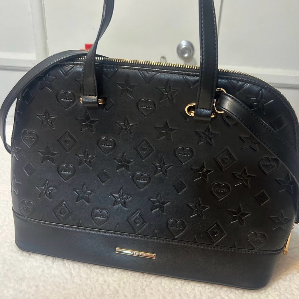 Aldo Black Embossed Satchel